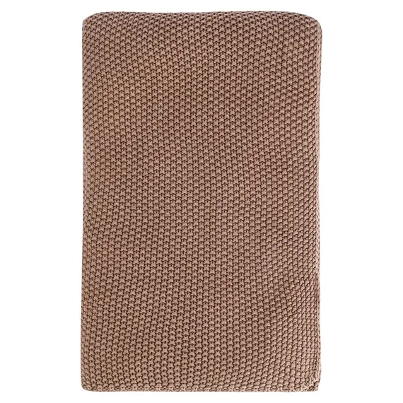 Плед из стираного хлопка цвета мокко из коллекции essential, 130x180 см
