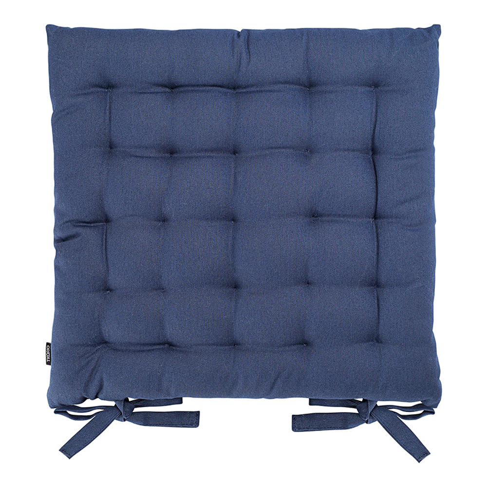 Подушка на стул из хлопка темно-синего цвета из коллекции essential, 35х35 см