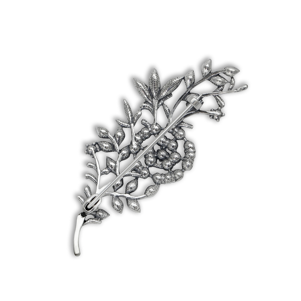 "Розалинта" брошь в серебряном покрытии из коллекции "Жемчужный сад" от Jenavi с замком булавка