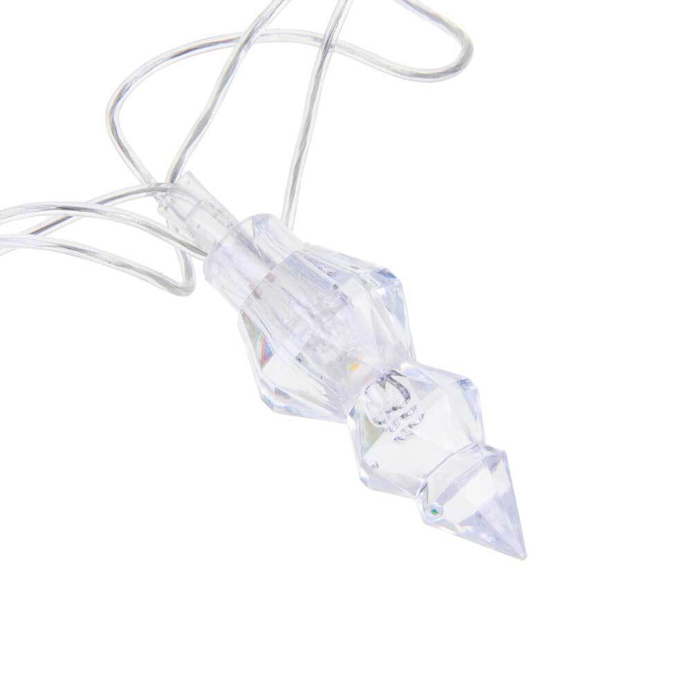 Гирлянда электрическая с насадками "Мультикристаллы" 4м, 20 LED, 8 режимов, мультицвет, прозрачный П