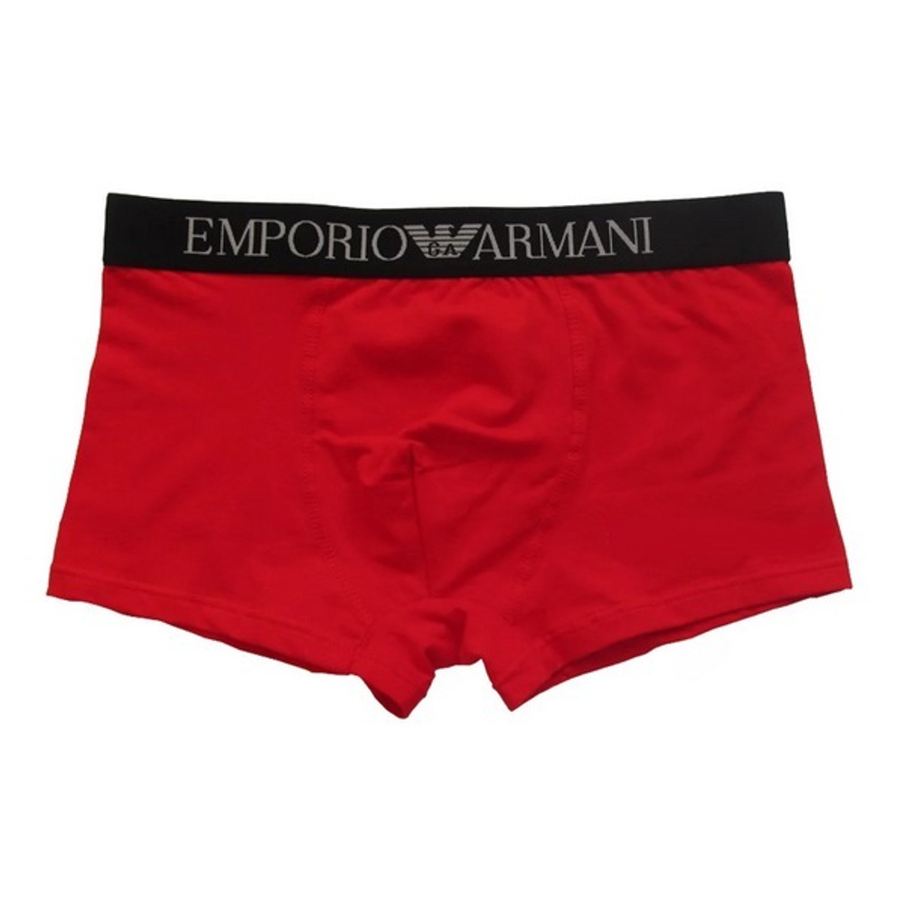 Мужские трусы хипсы красные с черной резинкой Emporio Armani Хлопок
