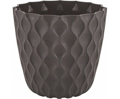 Горшок для цветов InGreen Wave с дрен. сеткой и съемным поддоном 2,5л D175мм белоснежный жасмин