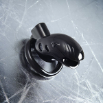 Черный мужской пояс верности 10см из пластика ToyFa Black&Red 901411-5