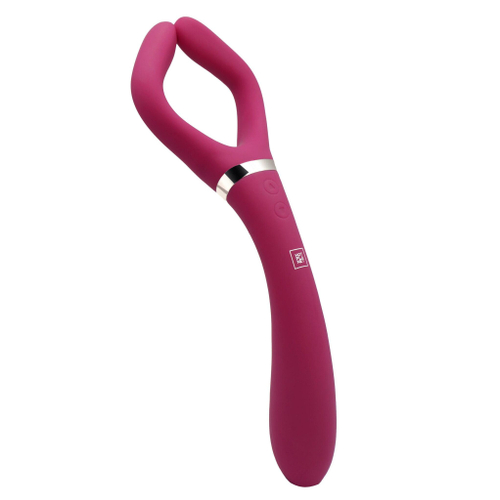 Бордовый двусторонний стимулятор Aster - 28,2 см.