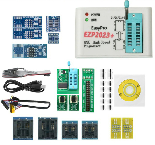 Универсальный USB программатор EZP2023 для EEPROM и SPI FLASH 24, 25 и 93 серий с 15 адаптерами