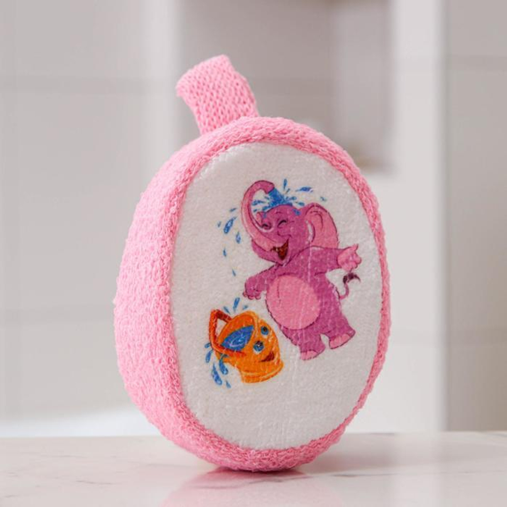 6832409 Мочалка «Слонёнок», 11×14 см, цвет розовый