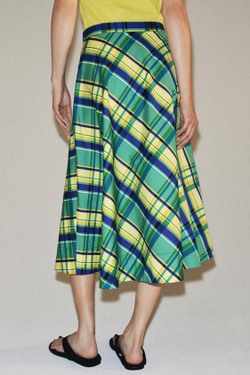ZARA ЮБКА МИДИ В КЛЕТКУ — ZW COLLECTION, РАЗНОЦВЕТНЫЙ