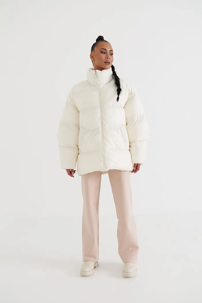 Пуховик средней длины 2.0 цвета зефир