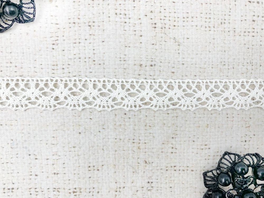 Кружево хлопковое/Тесьма вязаная, 20.01.015, ш. 2 см, белый