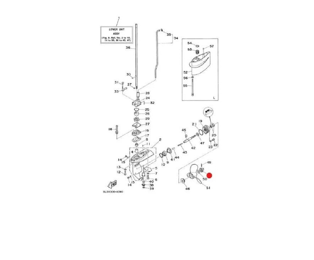 Гайка гребного винта Kacawa для YAMAHA 3/5/F2/F4