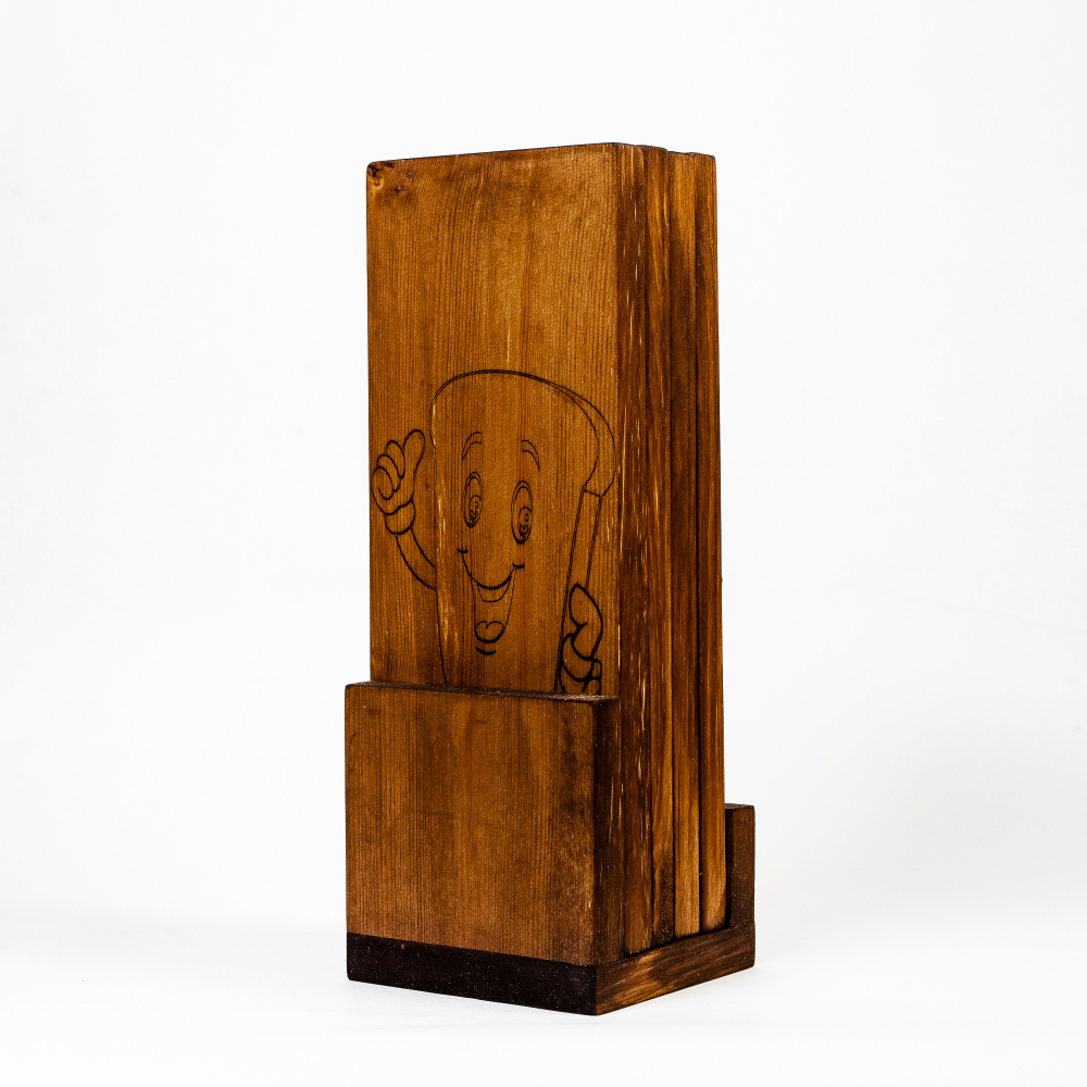 Деревянные разделочные доски 4 шт. на подставке из сибирского кедра RDN7