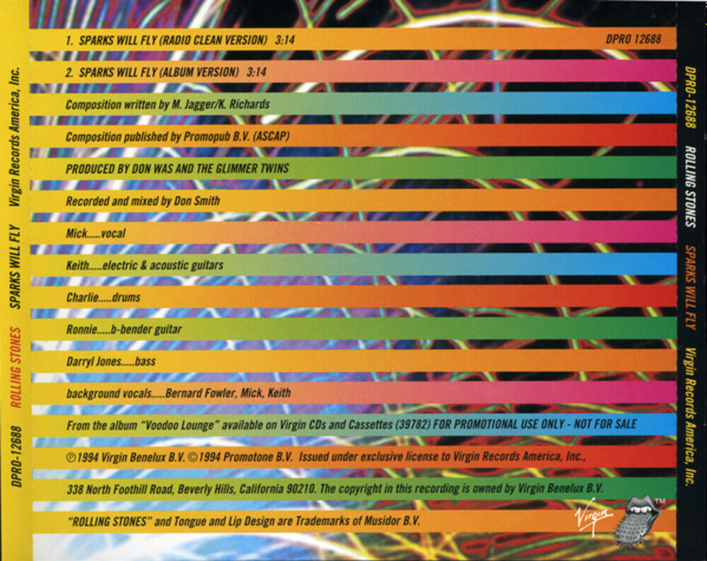 The Rolling Stones / Sparks Will Fly (CD Single)