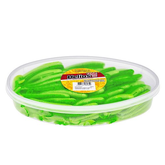 Виброхвост несъедоб. Catcher 3,55&#39;/9 см Green Lime 100шт. (HS-2-010-N) Helios