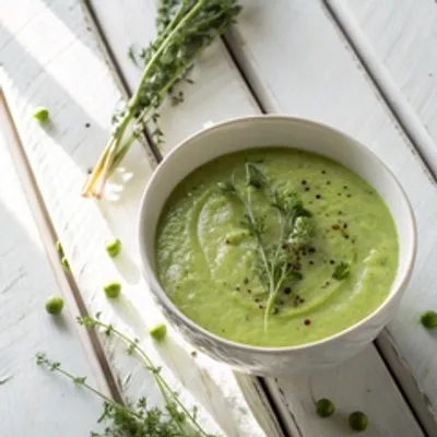 Нежный суп-пюре из зеленого горошка