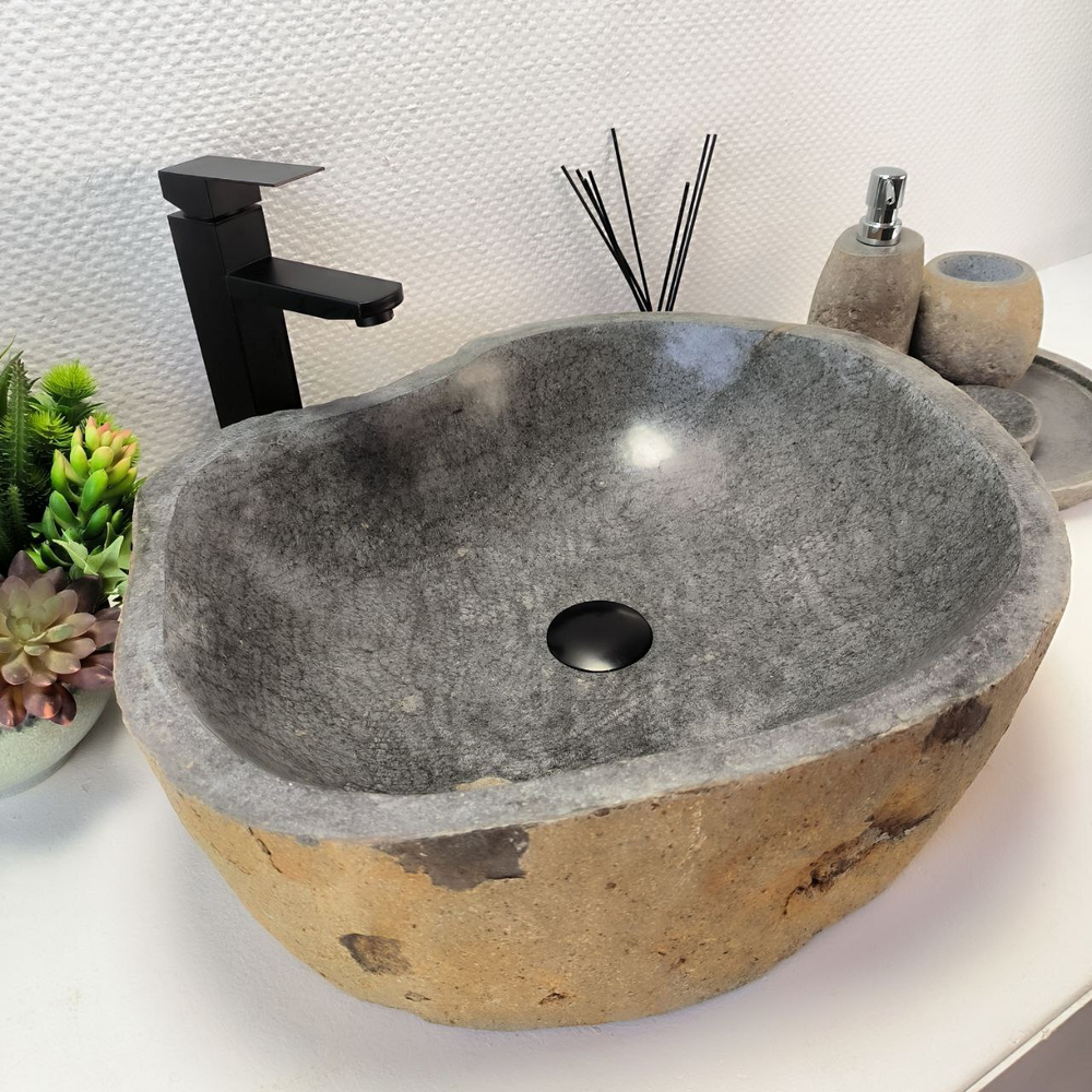 Раковина из речного камня RS-63866 (52*46*15) 0123