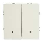 Выключатель 2-клавишный c индикатором (механизм), STEKKER, 250В, 10А, серия Эмили, RSW10-5102-01, белый фарфор, soft touch 49864