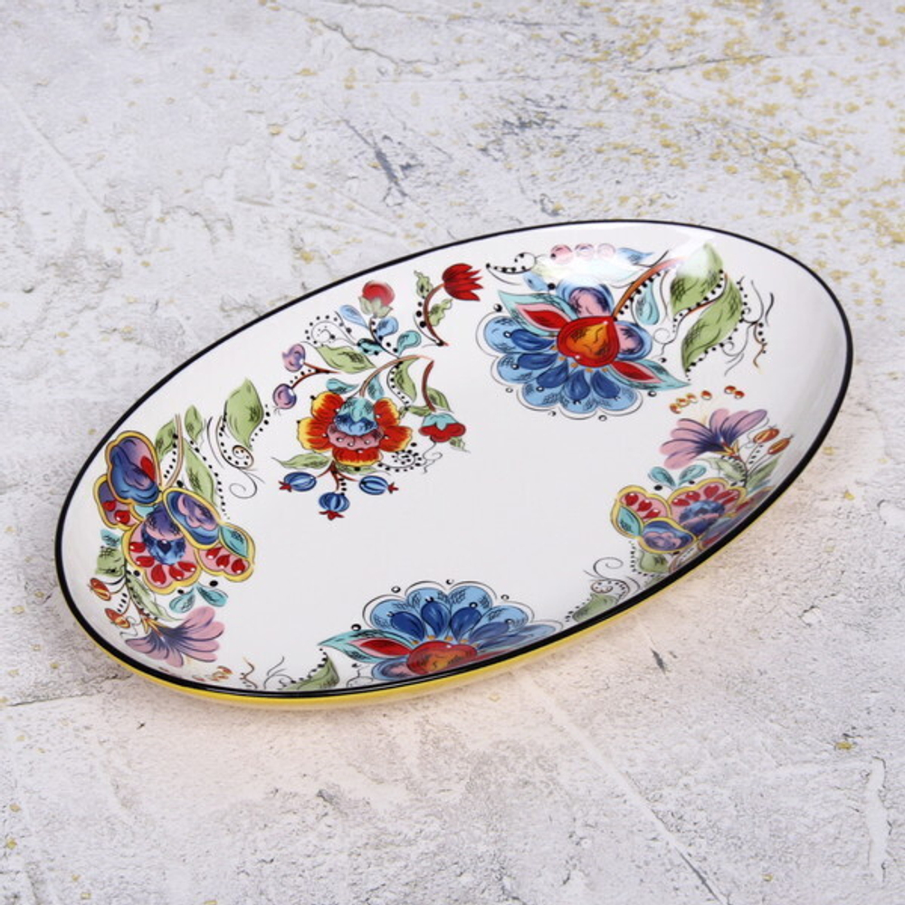 Блюдо керамическое «Magic Flower» 33*20*4см