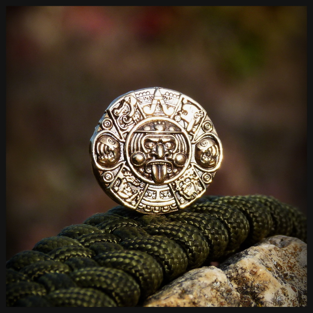 Бусина - вставка для браслета из паракорда "Майя" , латунь