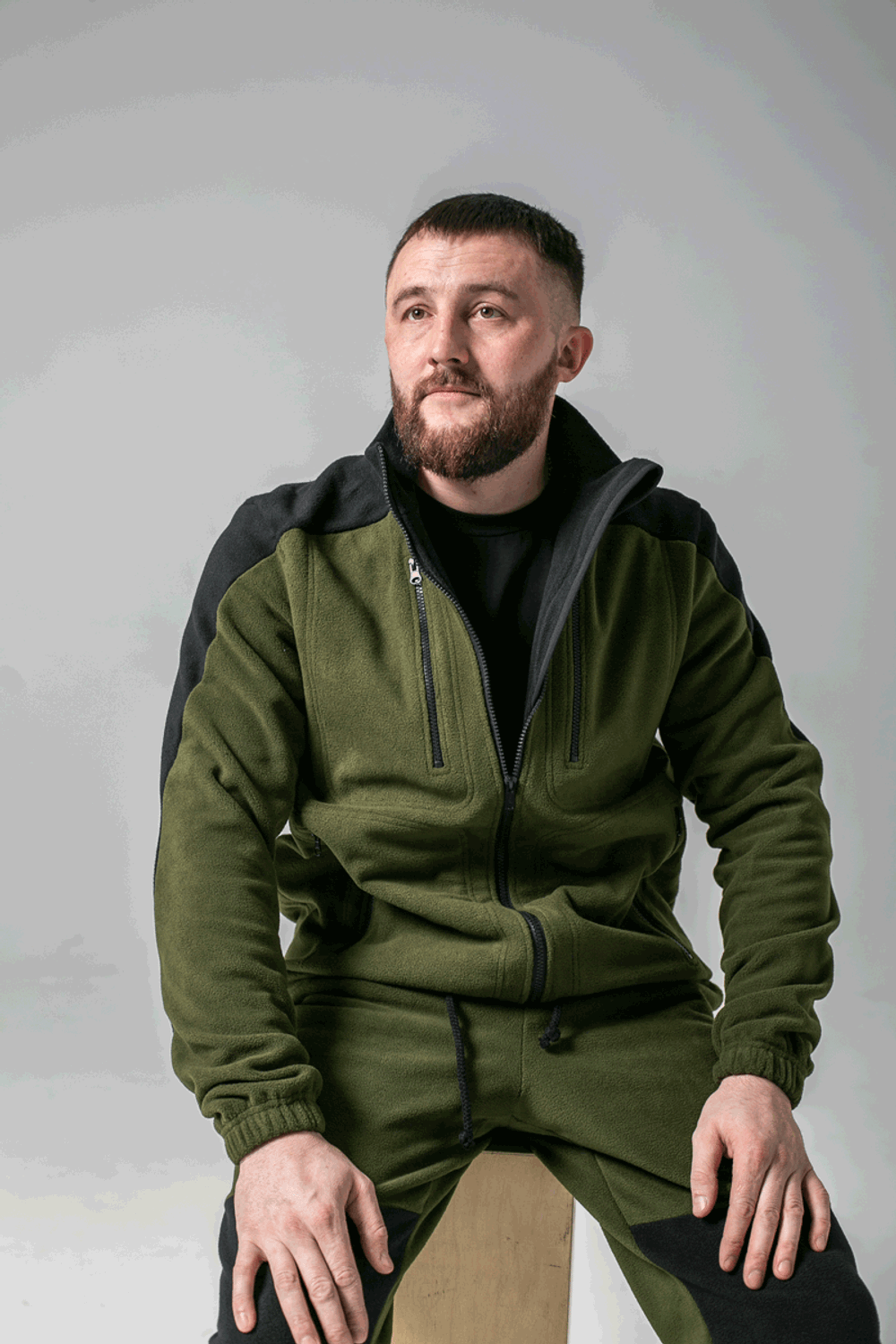 Флисовая кофта мужская комби