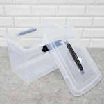 Ящик для хранения 11л с защелками и ручкой "Keeplex Vision" (прозрачный кристалл)