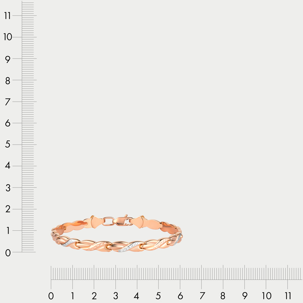 Браслет ролекс из розового золота 585 пробы для женщин без вставок (арт. А 023027)