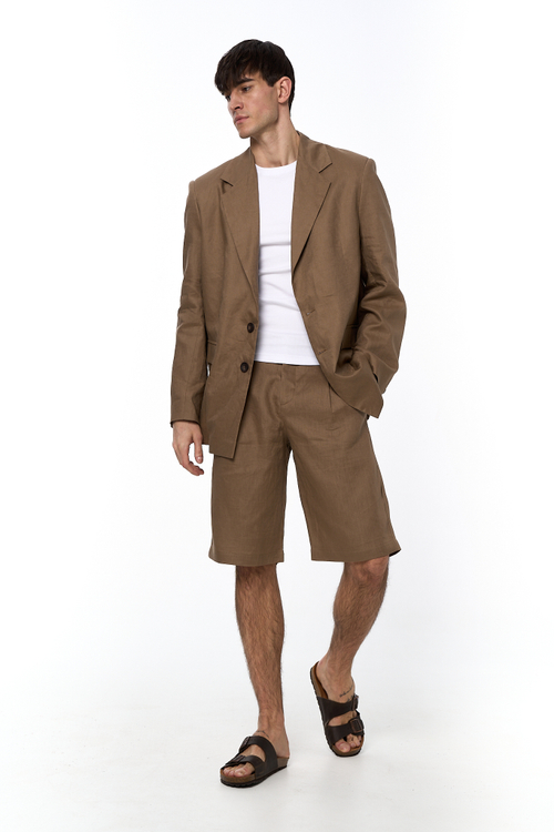 Рубашка оверсайз мужская изо льна, черный