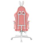 Кресло компьютерное DEFENDER "Irifi", 2 подушки, подставка для ног, экокожа, розовое/белое, 64042