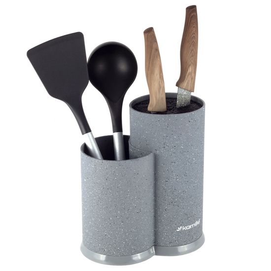 Подставка для ножей и кухонных принадлежностей двойная 22 см. Kamille KM 7607