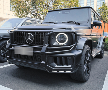 Защитная дуга с губой переднего бампера для Mercedes-Benz W465 G63 AMG 2024+ Гелик кенгурятник защита со светом