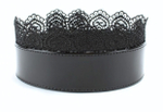 Изящный чёрный ошейник с кружевом (Цвет: черный)