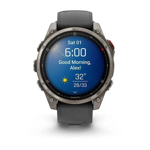 Часы GARMIN FENIX 8 PRO 47mm Amoled Sapphire Lens Titanium With Graphite/Black Silicone Band