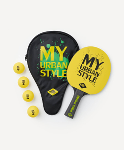 Набор для настольного тенниса My Urban Style, 1 ракетка, 4 мяча, чехол