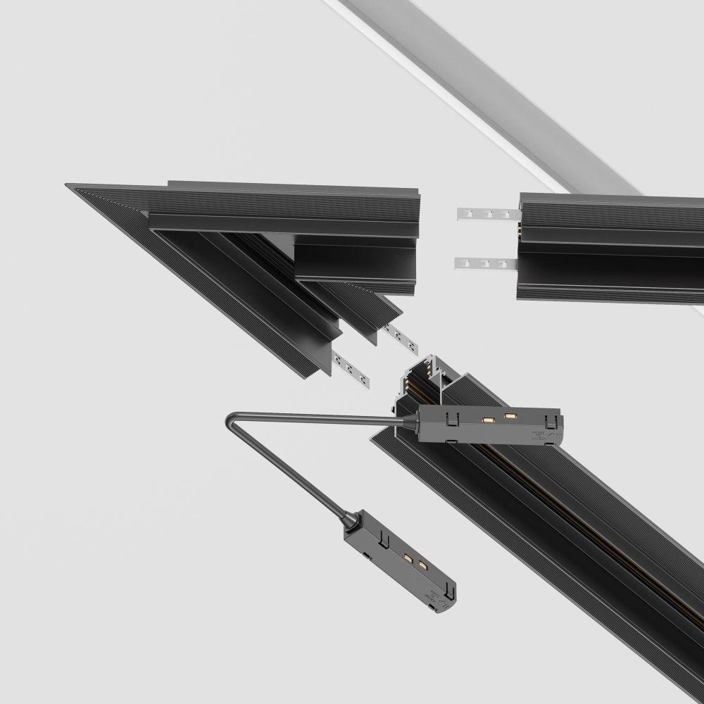 Угол для соединения 45° встраиваемого однофазного шинопровода Maytoni Gravity TRA010CLS-42B