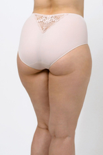 Высокие трусы-слипы с кружевной вставкой сзади (Размер: 50) (Цвет: белый)