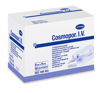 COSMOPOR I.V. - Самоклеящиеся повязки для фиксации катетеров, 8*6 см, 50 шт (9008054)