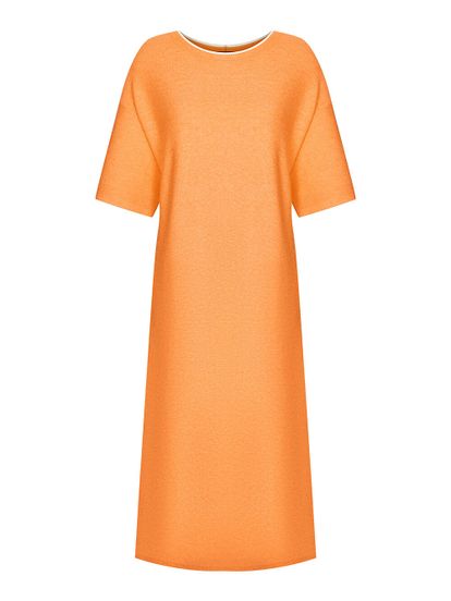 Женское платье оранжевого цвета из вискозы - фото 1