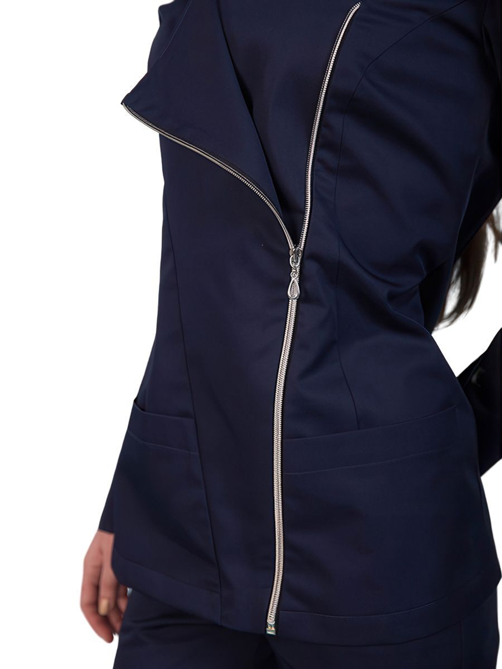 Туника медицинская женская Dr. Nice DRN135 с косой молнией, белый, 44