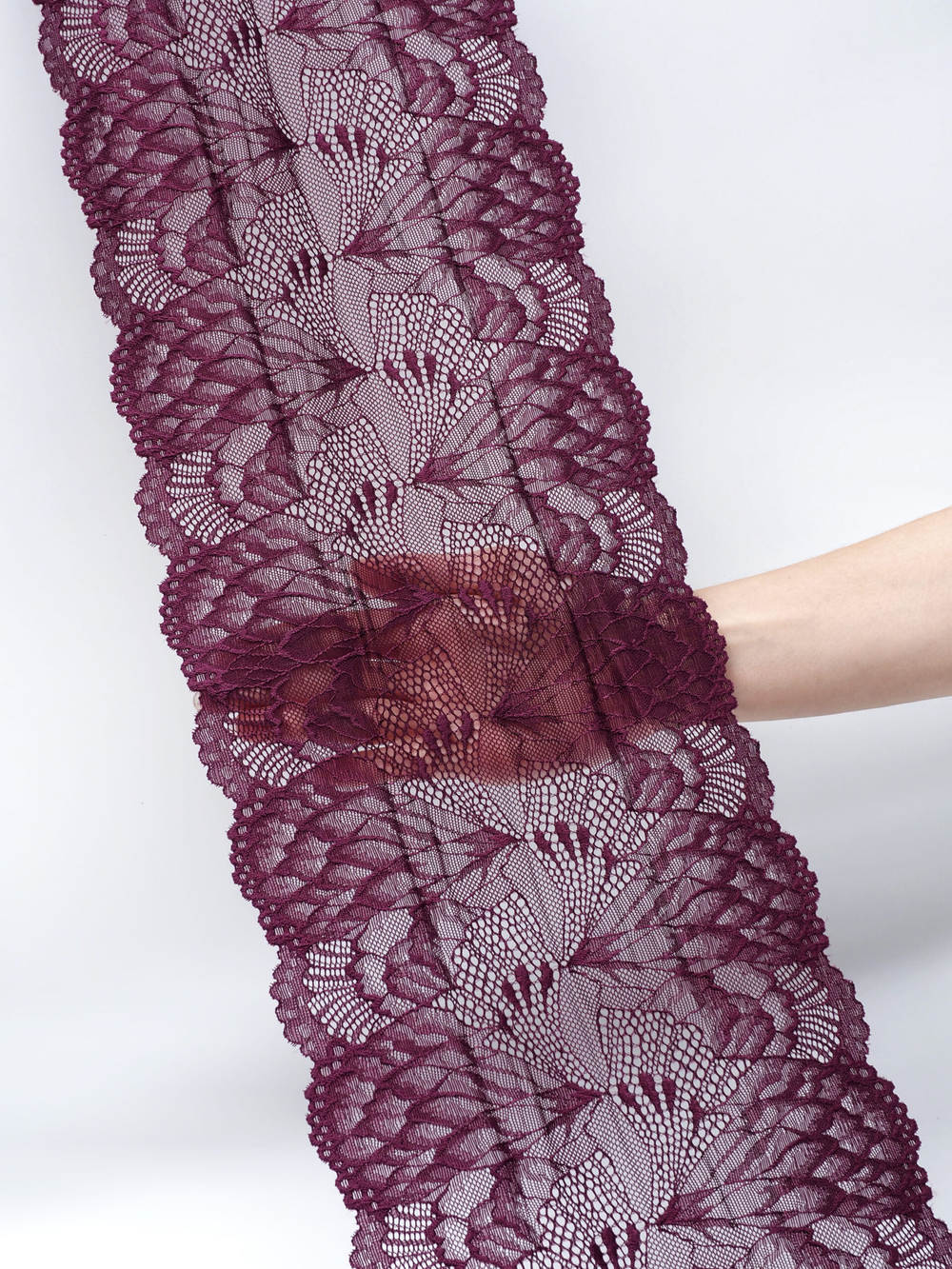 Эластичное кружево для белья цвет слива ширина 22 см