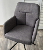 Стул М-City DISAUR Мон (Mon) поворотный на поворотный на 360 градусов, Серый Family-022, ткань, Черный