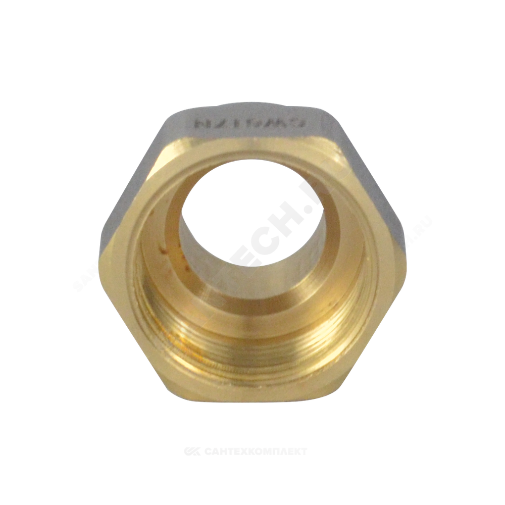 Переход латунь никель реборда Ду 15х10 (1/2"х3/8") ВР/НР 9021 ГОСТ 32585-2013 Aquasfera 9021-10