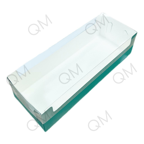 Коробка для рулета с пластиковой крышкой 300х110х80 мм (зеленая), 10шт