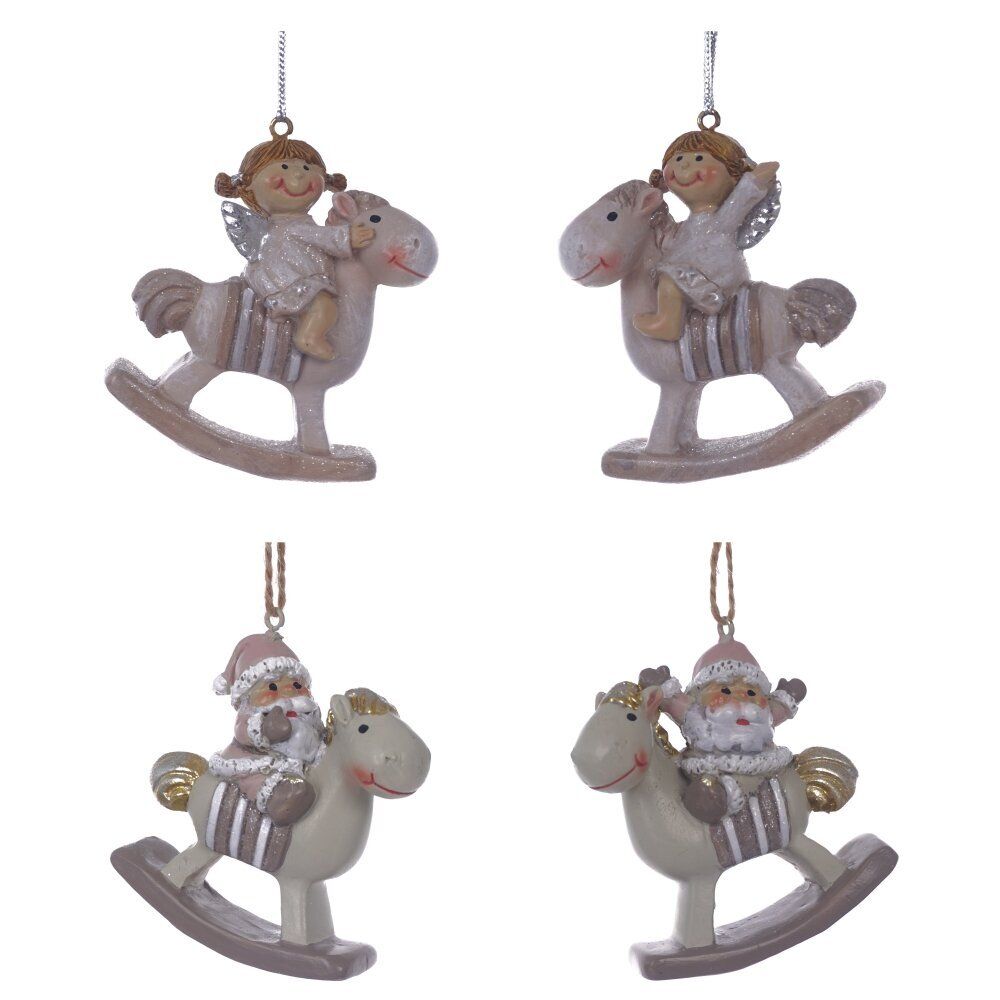 GAEM Фигурка декоративная подвесная "Ангел/Дед Мороз", L5,5 W2 H6 см, 4в.