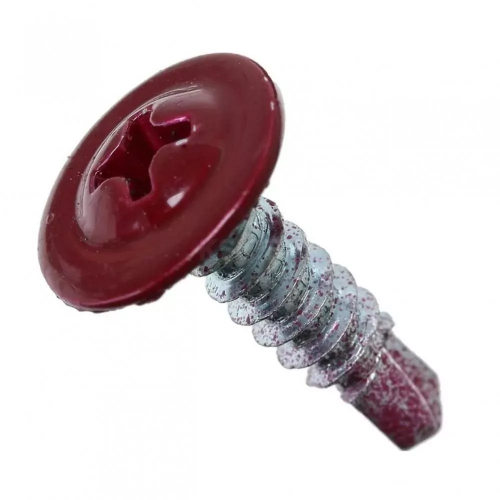 Саморез прессшайба сверло 4,2х19 RAL-8004 коричневая медь