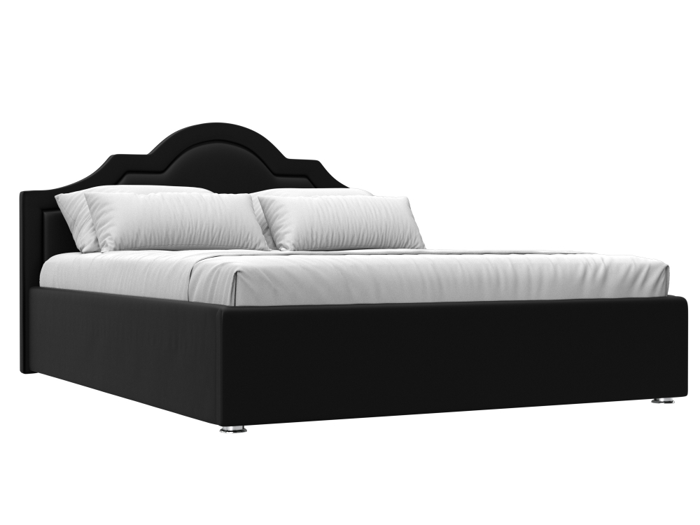 Кровать интерьерная Афина 160, Черный, Экокожа, 27882