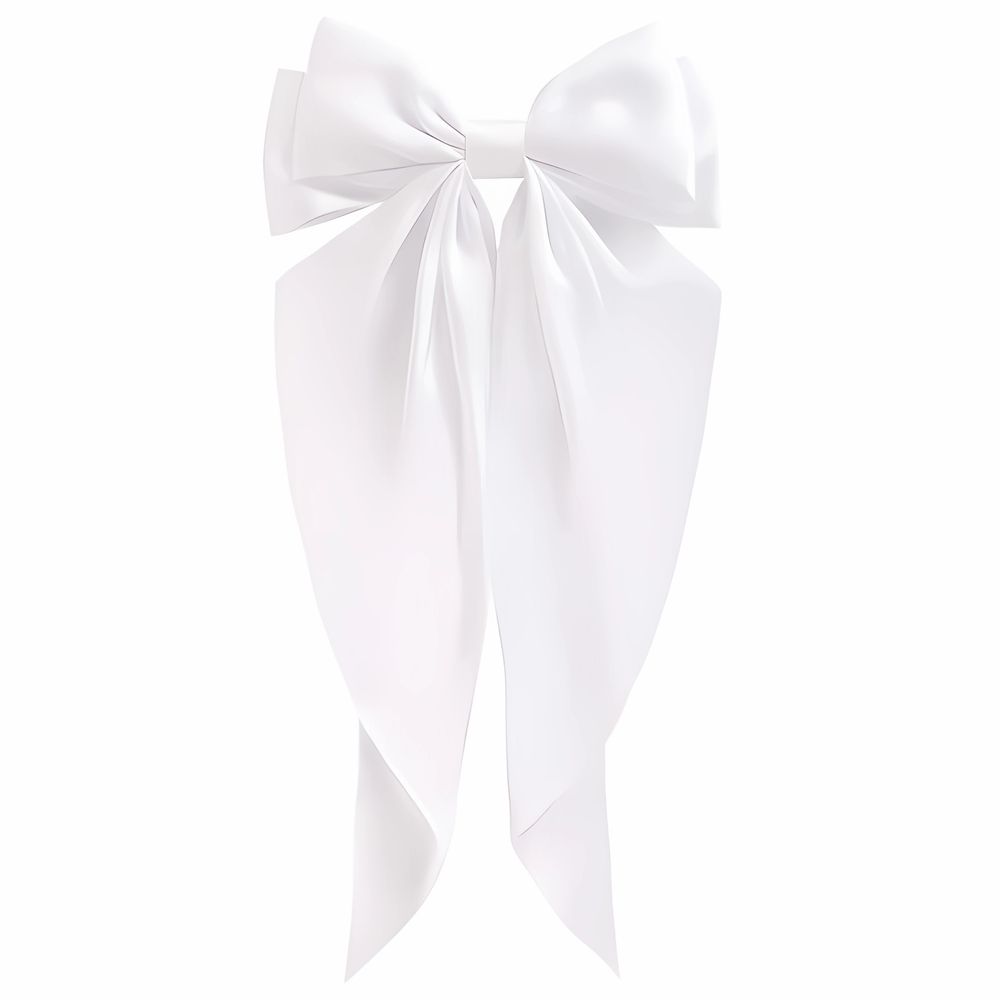Заколка для волос баретте с бантом и широкими длинными хвостиками, белый, MONTE VITA, 457114