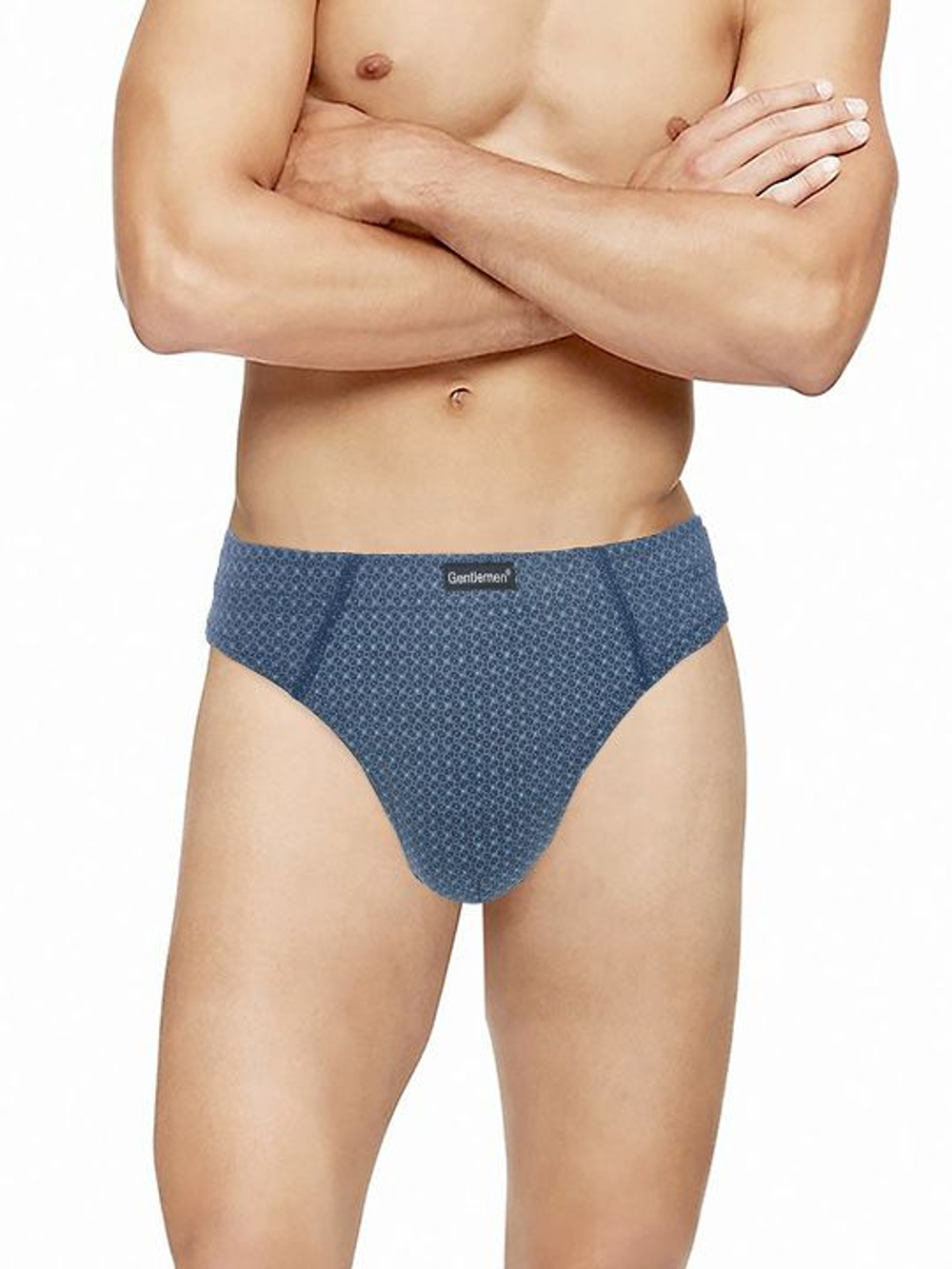 Набор из 2 мужских слипов с мелким принтом (Размер: XL) (Цвет: синий)