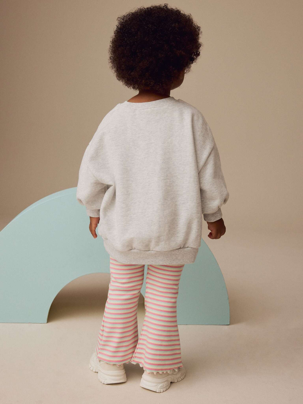 Толстовка и легинсы-клеш в комплекте для девочки Next E54-936, Серый, Розовый