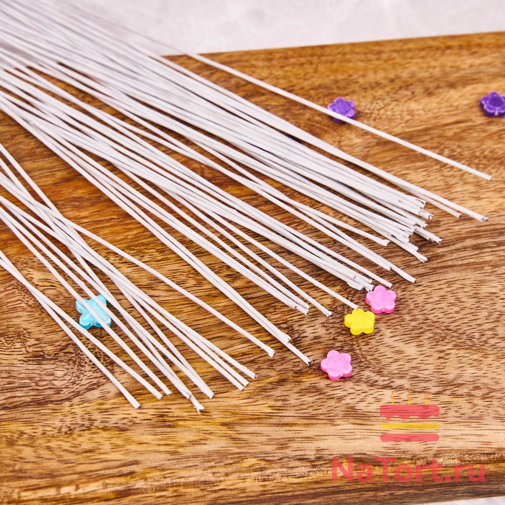 Флористическая проволока белая №18 (36 см, 50 шт)