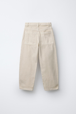 ZARA ДЖИНСЫ RELAXED BAGGY, ЭКРЮ