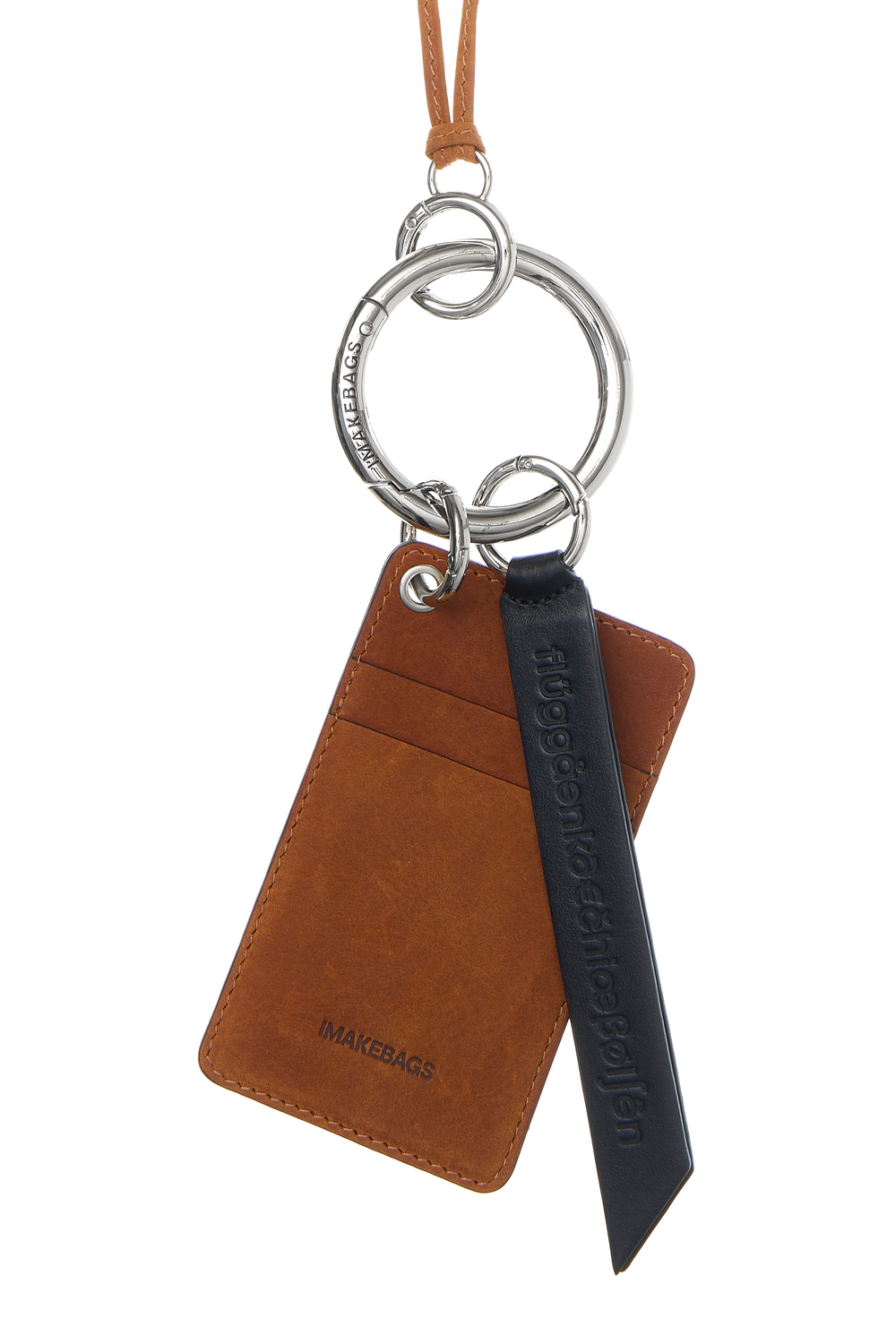 Подвеска - картхолдер с карабином CARAMEL